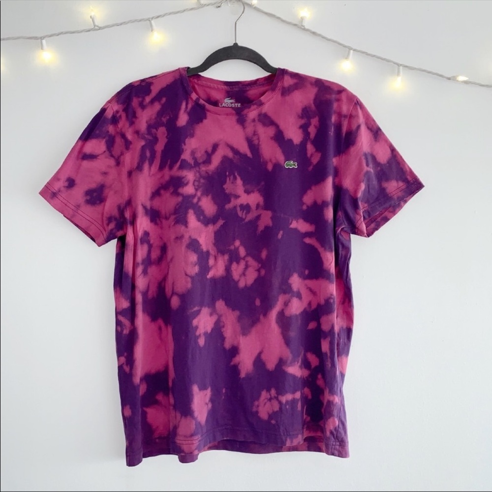 Custom bleach dyed Lacoste T-shirt